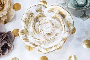 White Gold Τριαντάφυλλο (Medium) 9x15x6cm