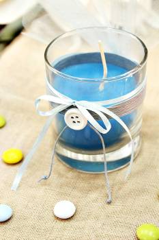 Αρωματικό μπλε κερί σε ποτήρι 7.5χ9 cm