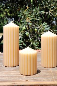 Αρωματικό ραβδωτό κερί εκρού με άρωμα βανίλια 7x10