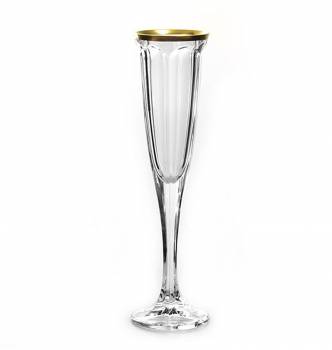 Crystalite Bohemia Κρυστάλλινο Ποτήρι Σαμπάνιας Windsor Gold 185ml (σετ 6 τεμάχια)